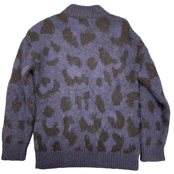 Kate Spade Wild Ones Purple Lepoard Alpaca and Wool Blend Sweater XXS - Picture 3 of 8